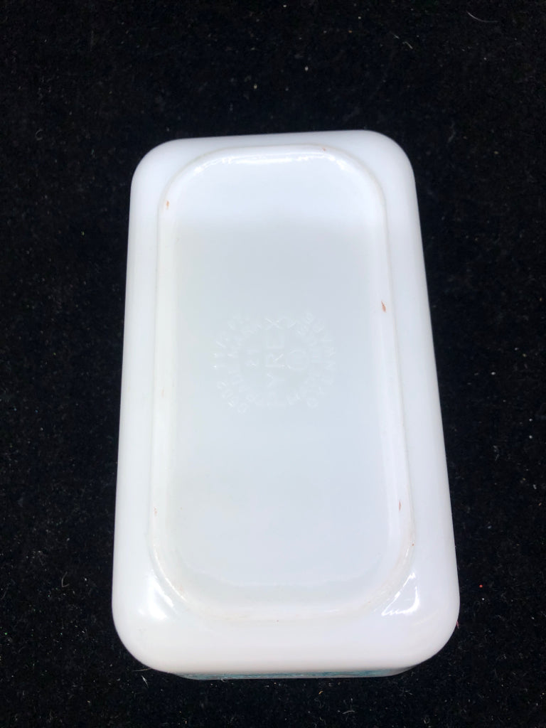VTG PRYEX RECTANGLE AMISH BUTTERPRINT FRIDGE DISH W LID.