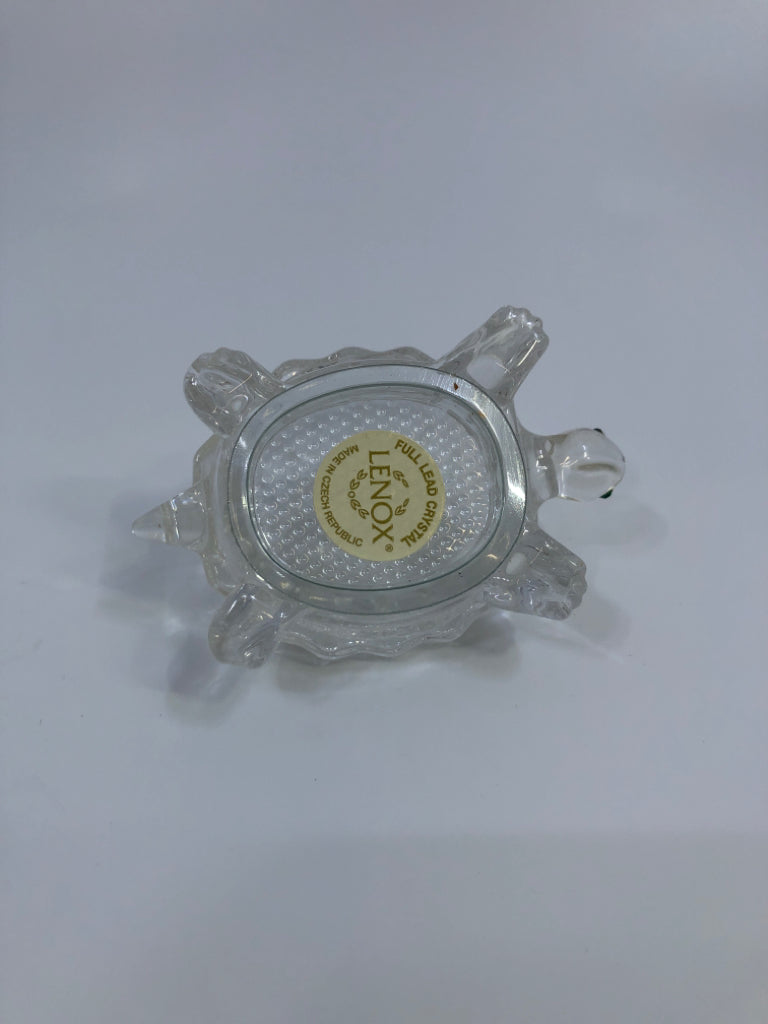 SMALL CRYSTAL LENOX TURTLE FIGURINE.