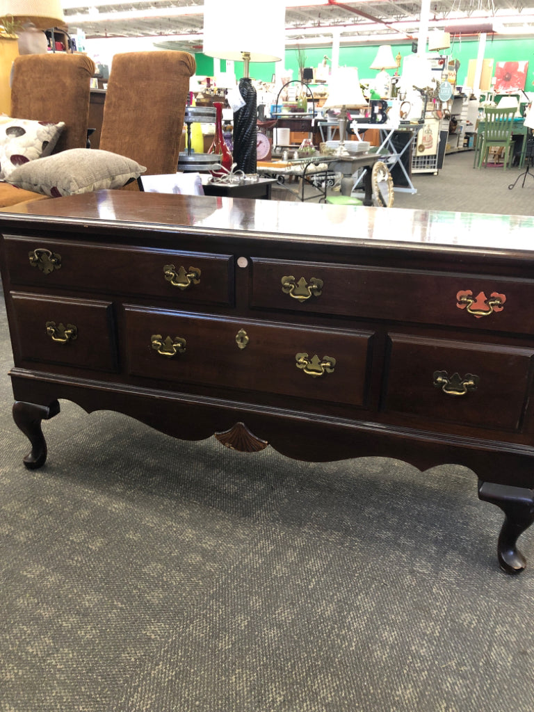 LANE DARK WOOD CHEST WITH SLOW CLOSE HINGE (NO LOCK) *MINOR SCRATCHING.