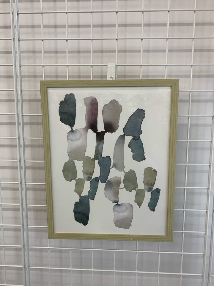 WATER COLOR SWATCH PRINT FRAMED CANVAS.