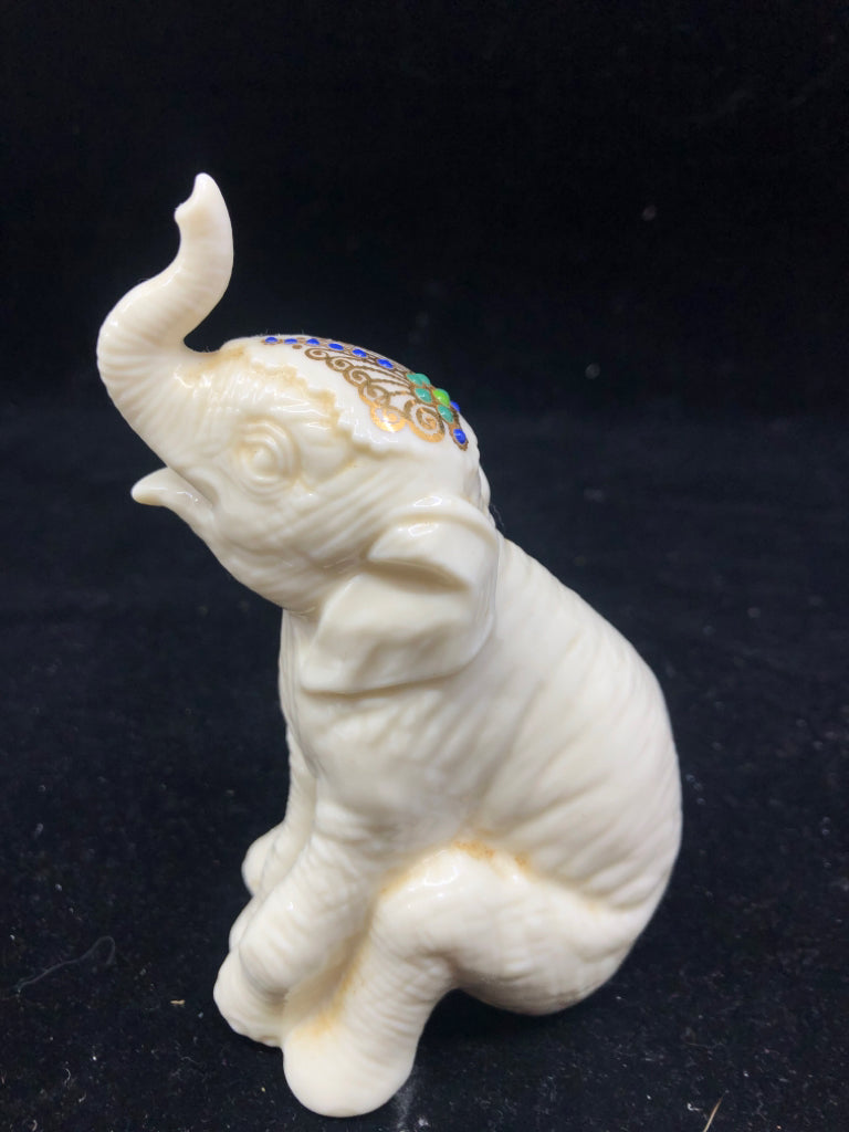 LENOX CHINA JEWELS SITTING ELEPHANT.