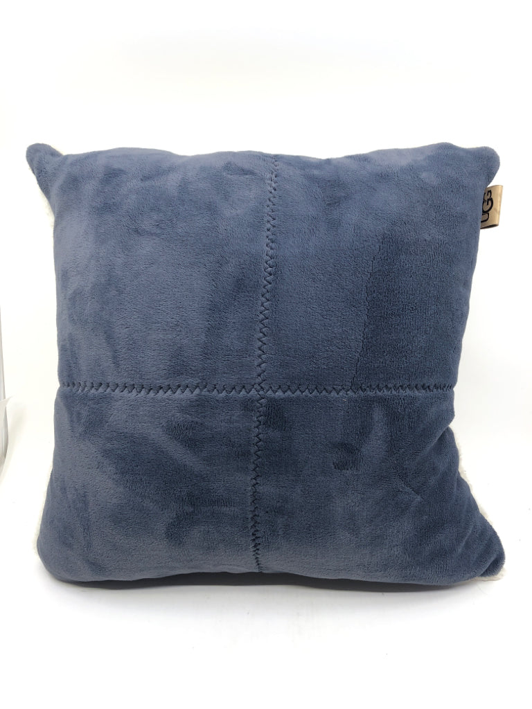 UGG NAVY BLUE/WHITE SHERRPA PILLOW.