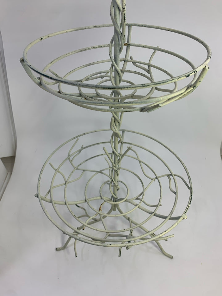 3-TIER WHITE BRANCH STYLE BASKET.