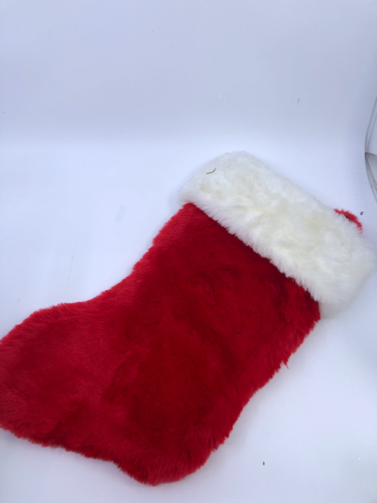 FLUFFY RED/WHITE STOCKING.