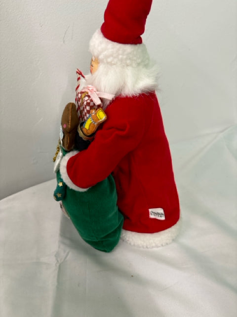 PLUSH STANDING SANTA WITH TOY SACK.