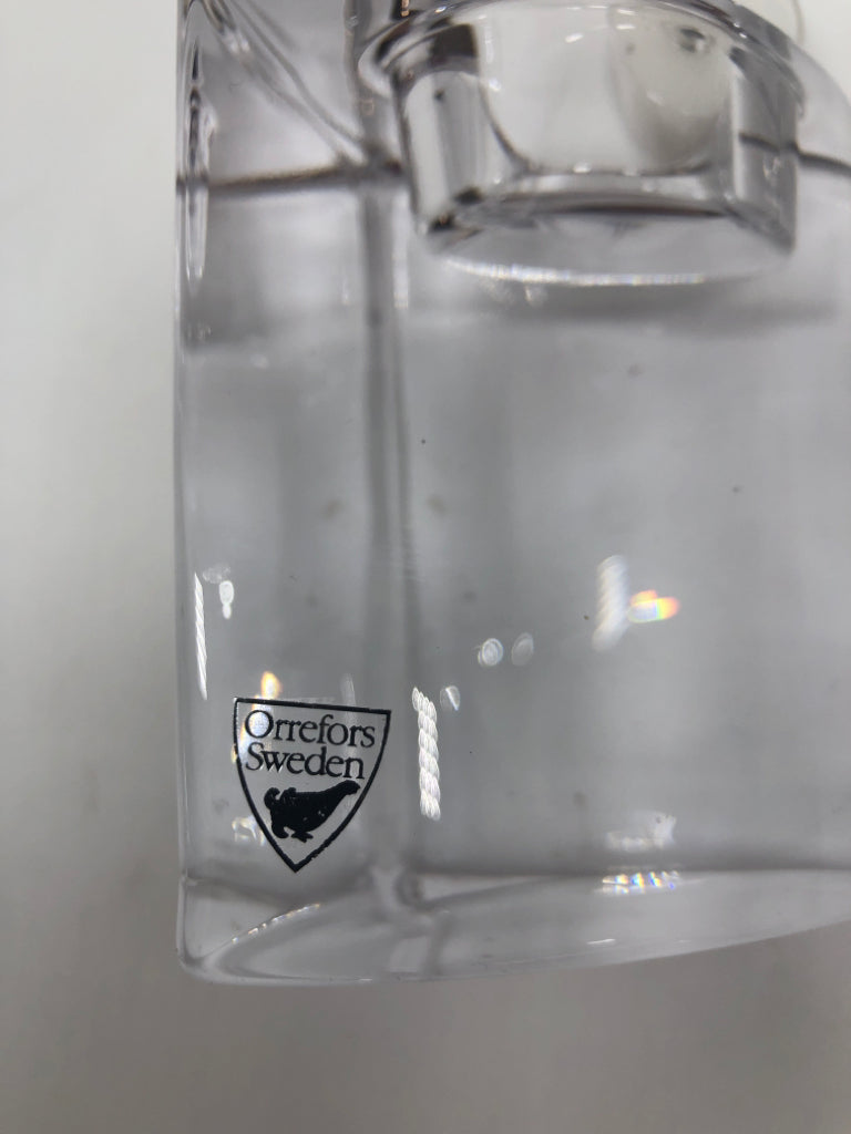 ORREFORS SWEDEN QUARTET CRYSTAL CANDLE HOLDER.