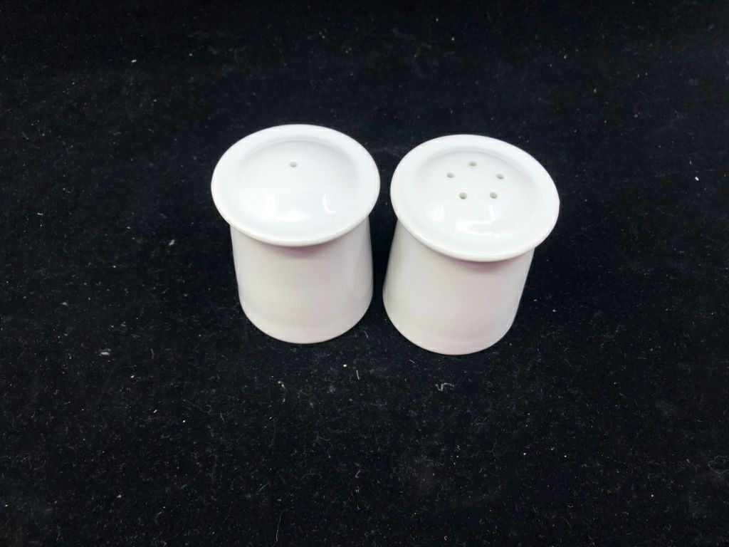 WHITE SALT AND PEPPER SHAKER - DANSK.