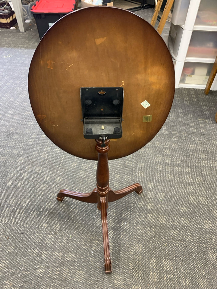 DARK WOOD OVAL FLIP DOWN TABLE THE BOMBAY COMPANY.