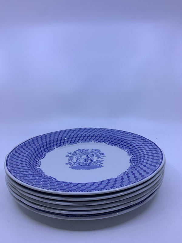 6 VTG THE BLUE ROOM COLLECTION DINNER PLATES.