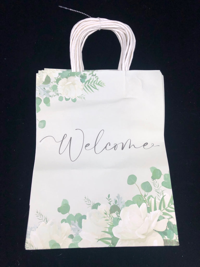 10 PK WELCOME BAGS W WHITE FLORAL.