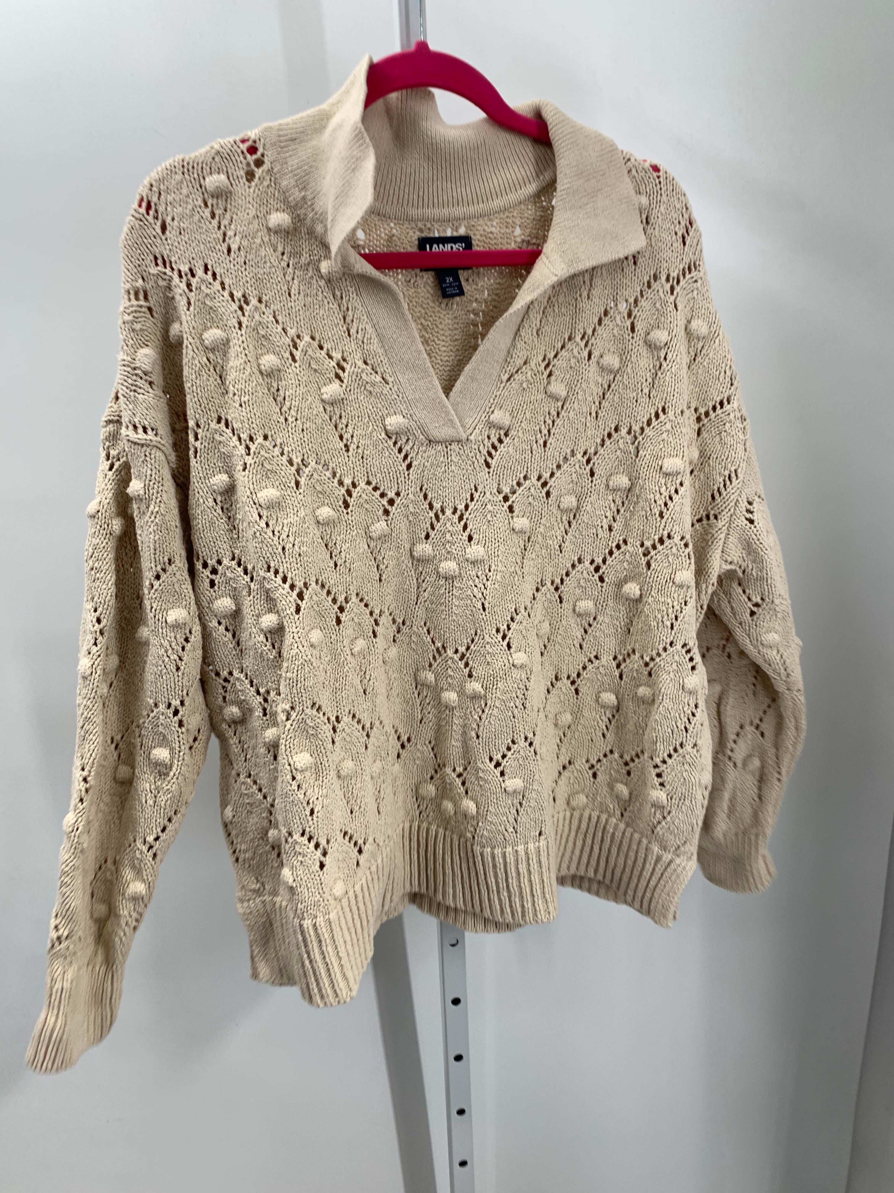 Lands End Size 2X Womens Long Slv Sweater