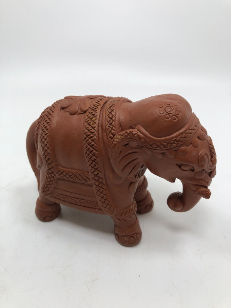 TERRA COTTA ELEPHANT FIGURINE.