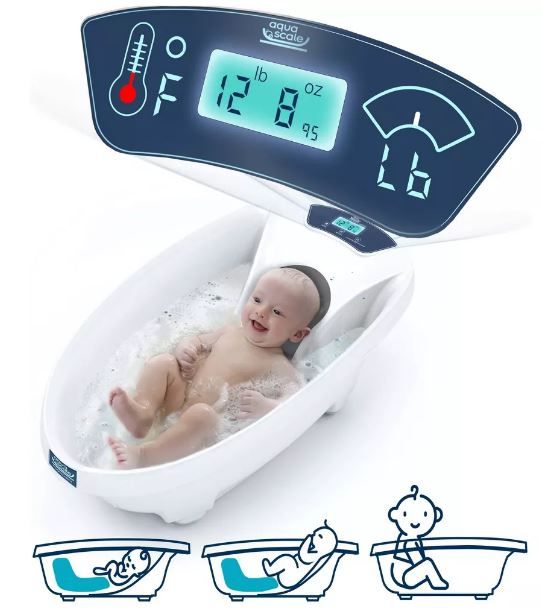 Baby Patent Aqua Scale 3-in-1 Digital Scale Water Thermometer and Infant Tub