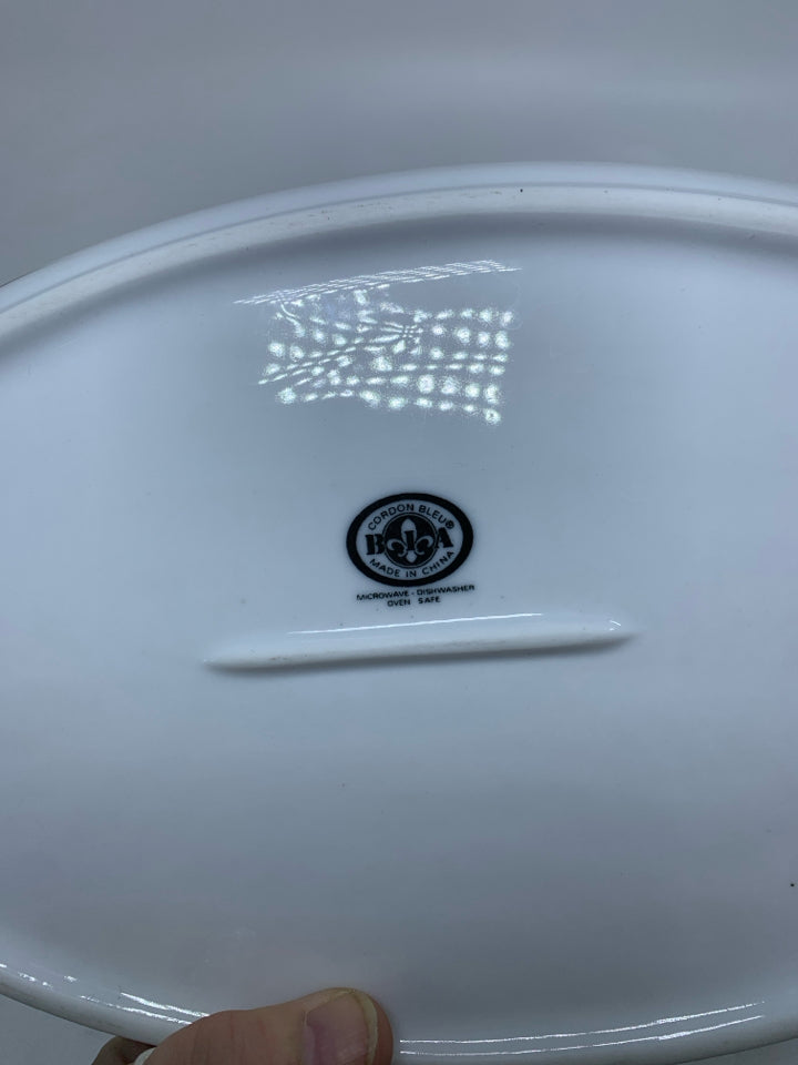 OVAL ASPARAGUS EMBOSSED PLATE.