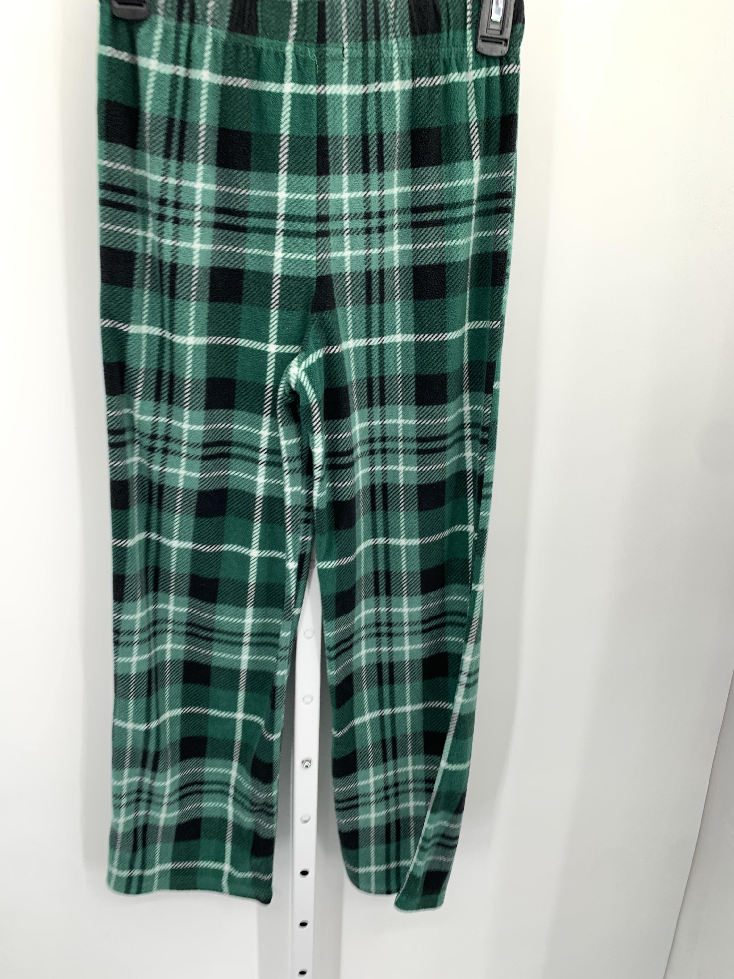 PLAID FLEECE PANTS.