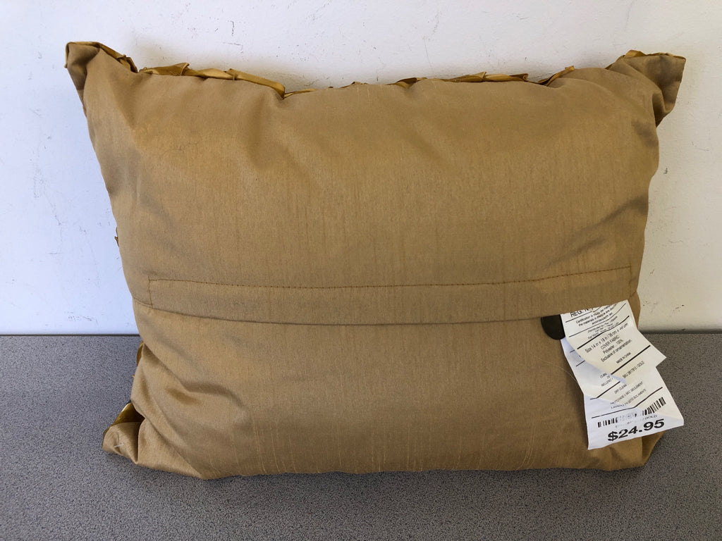 GOLD RUFFLE PILLOW.