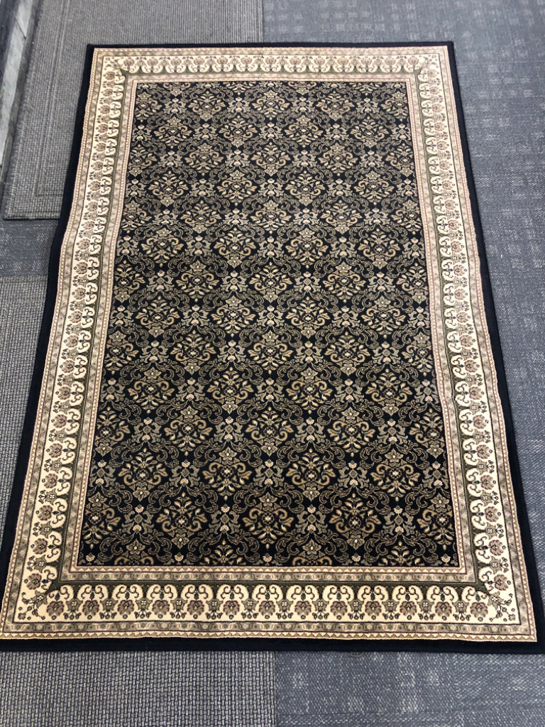 BLACK AREA RUG.
