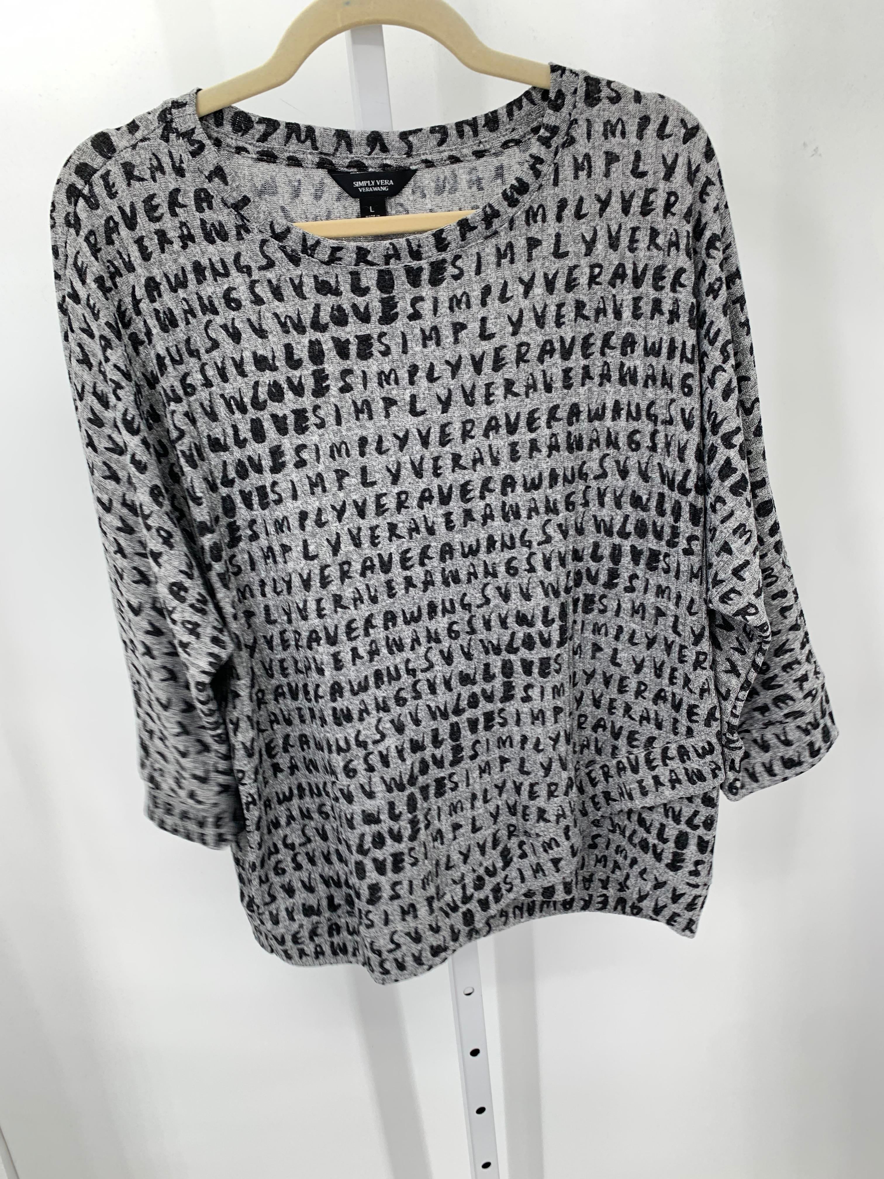 Vera Wang Size Large Misses 3/4 Sleeve Shirt