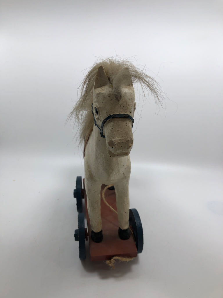 PRIMITIVE ROLLING HORSE DECOR.