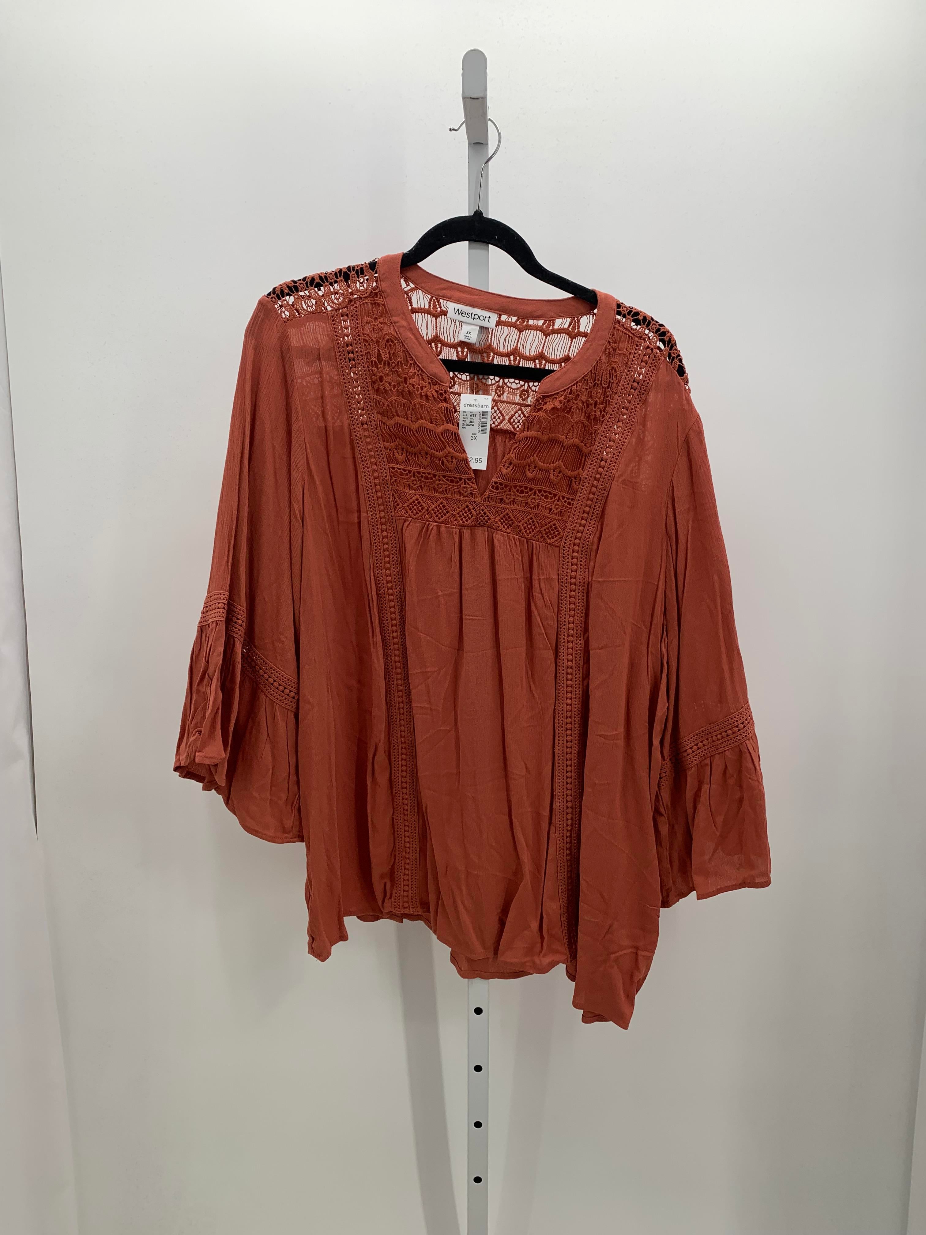 Westport Size 3X Womens 3/4 Sleeve Shirt