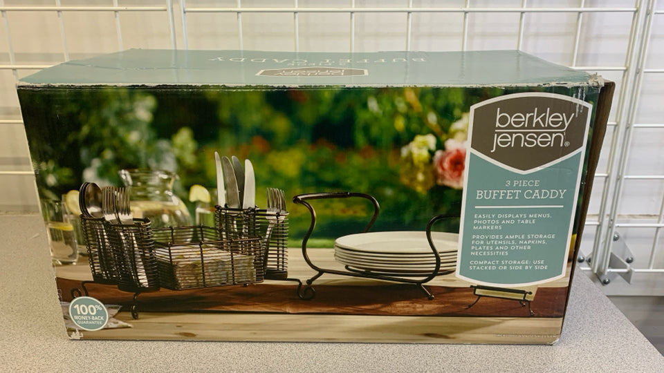 NIB BERKLEY JENSEN 3 PIECE BUFFET CADDY.