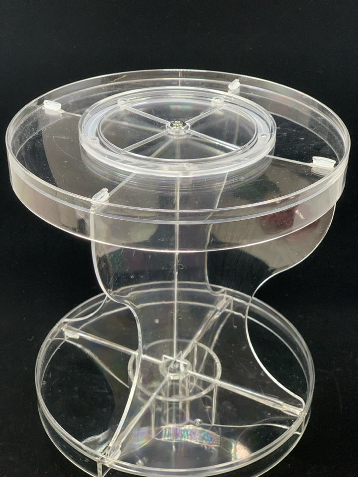 SPINNING PLASTIC BATHROOM BOTTLE STORAGE.