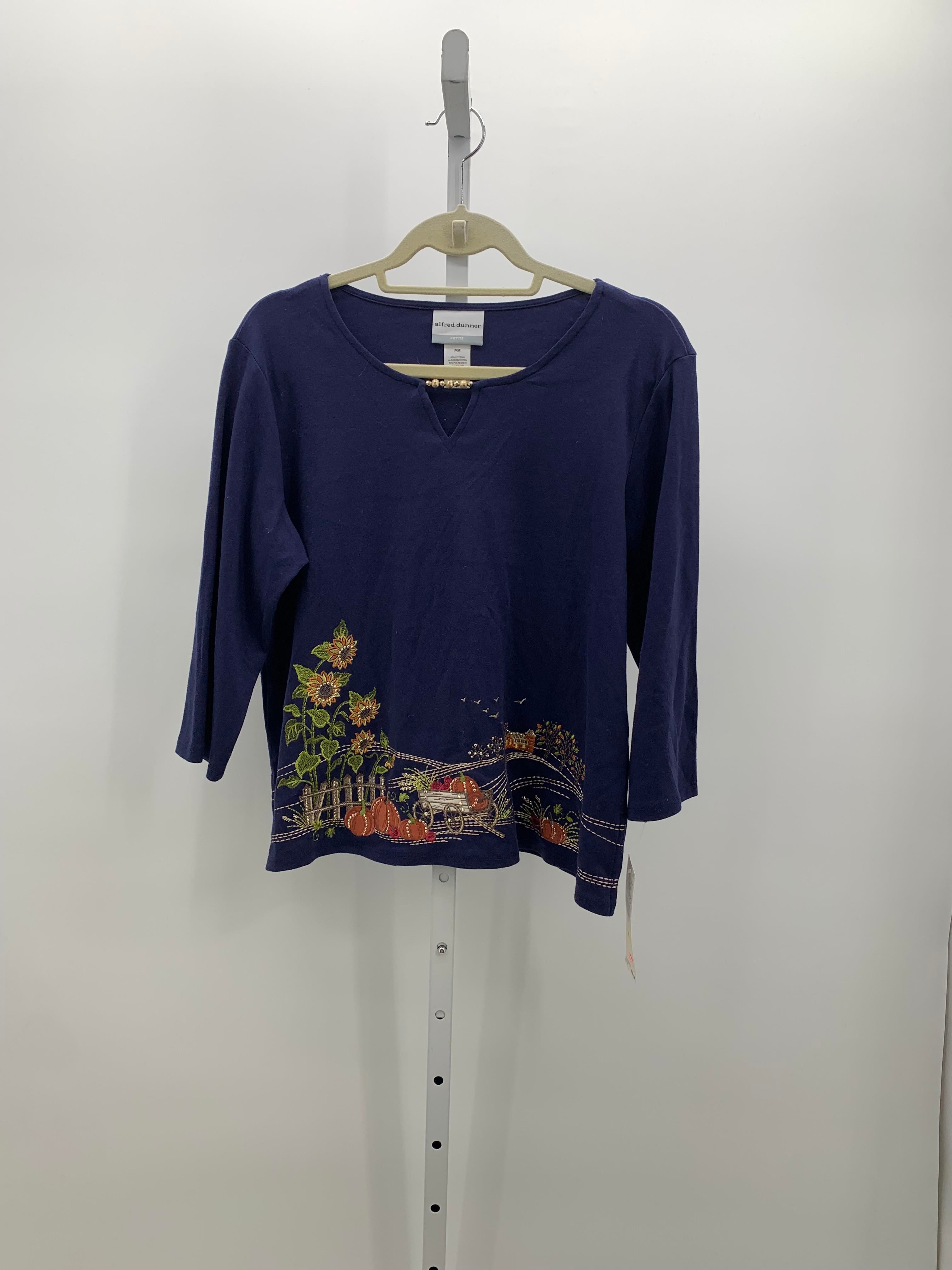 NEW 3/4 SLEEVE SHIRT PUMPKINS SUNFLOWERS