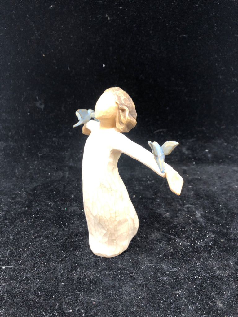 WILLOW TREE HAPPINESS GIRL W BIRDS.