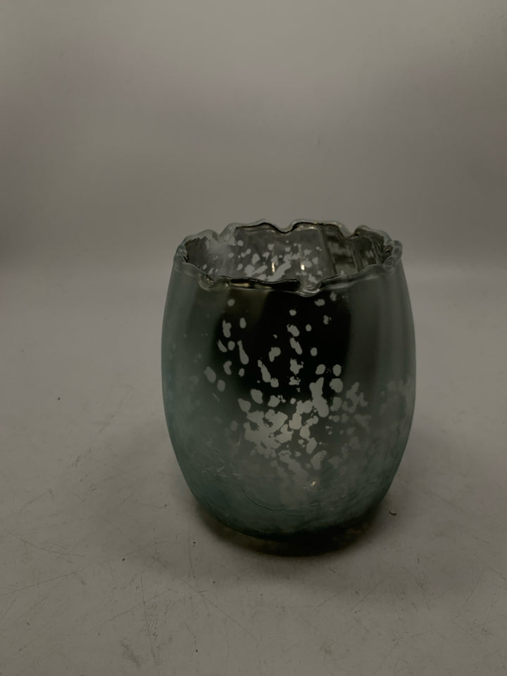 MERCURY GLASS TEA LIGHT HOLDER.