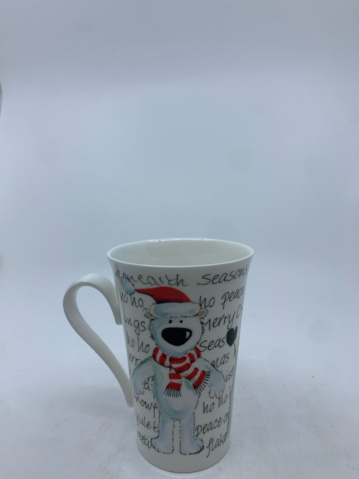 SANTA W SCRIPT MUG.