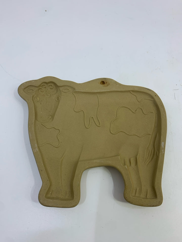 BROWN BAG CERAMIC COW COOKIE MOLD.