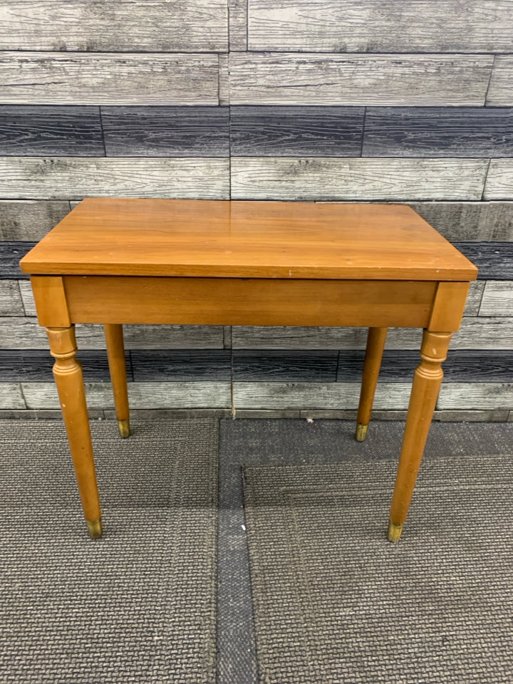 CHERRY WOOD BENCH, FLIP TOP STORAGE.