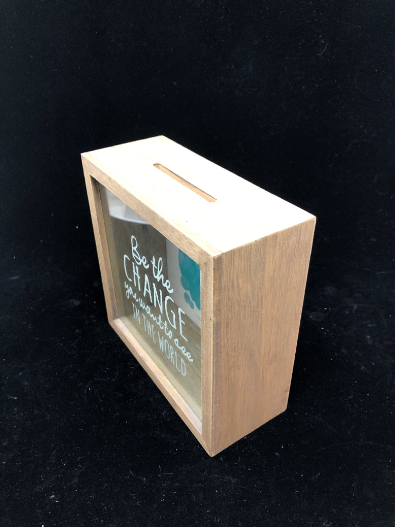 BE THE CHANGE WOOD SHADOWBOX.