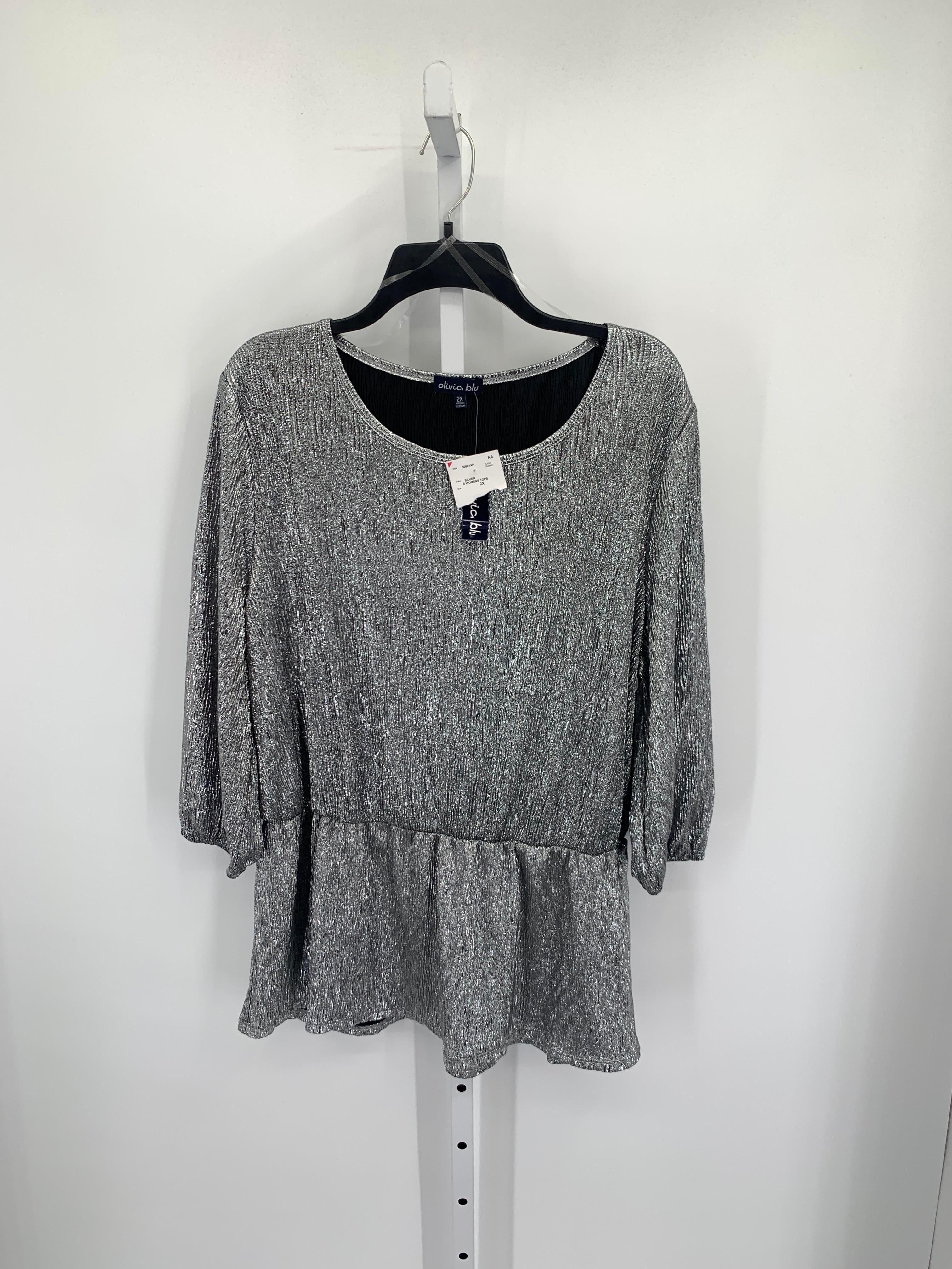 Size 2X Womens 3/4 Sleeve Shirt