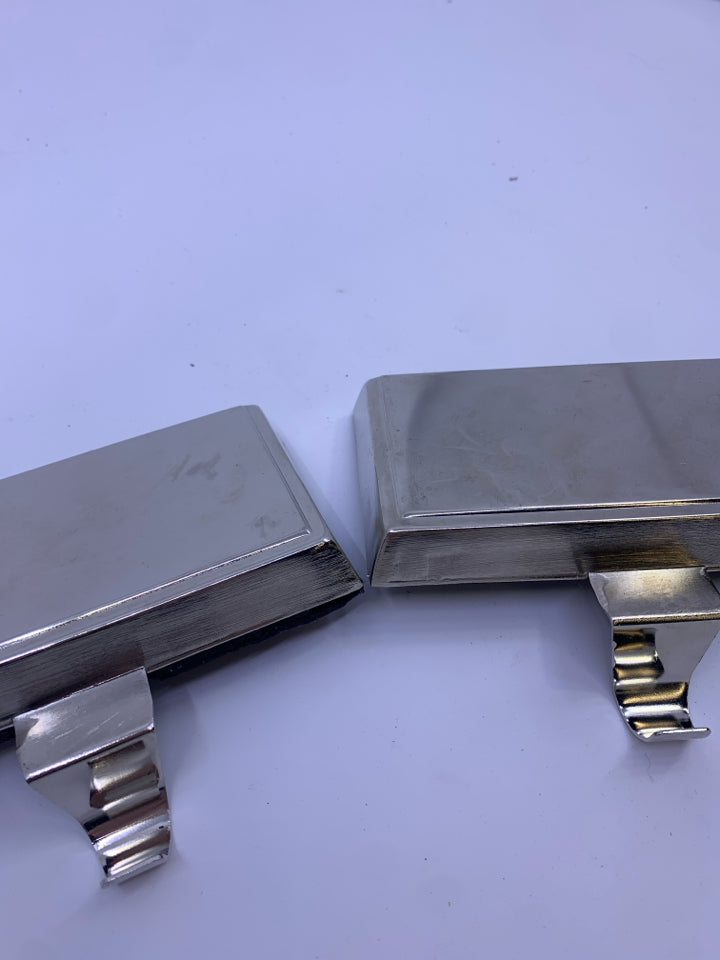 2 SILVER STOCKING HOLDERS.