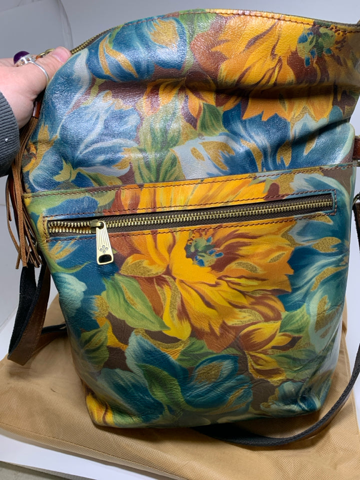 Patricia Nash Marigold Harvest Print Convertible Bag w/ Sleeper Bag