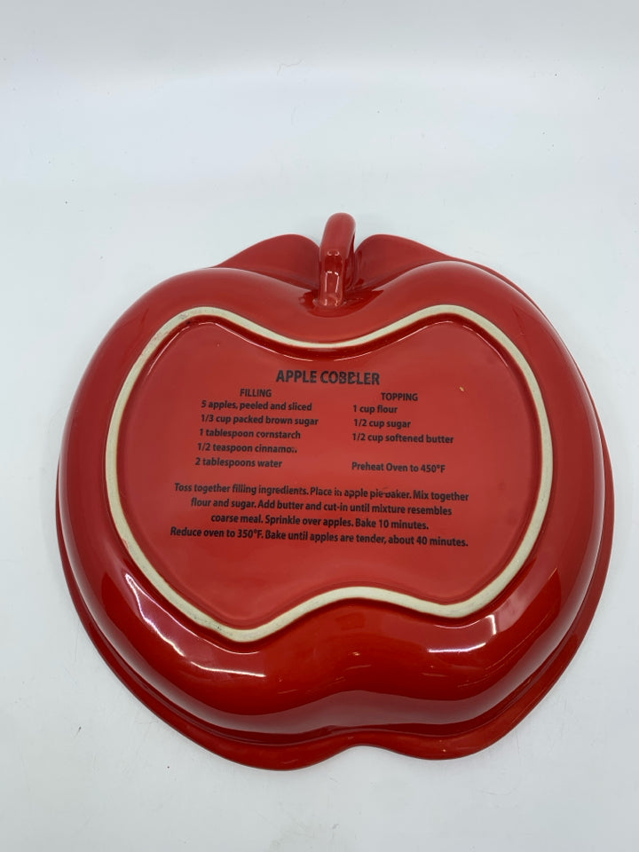 APPLE SHAPED STONEWARE PIE DISH APPLE COBBLER RECIPE.