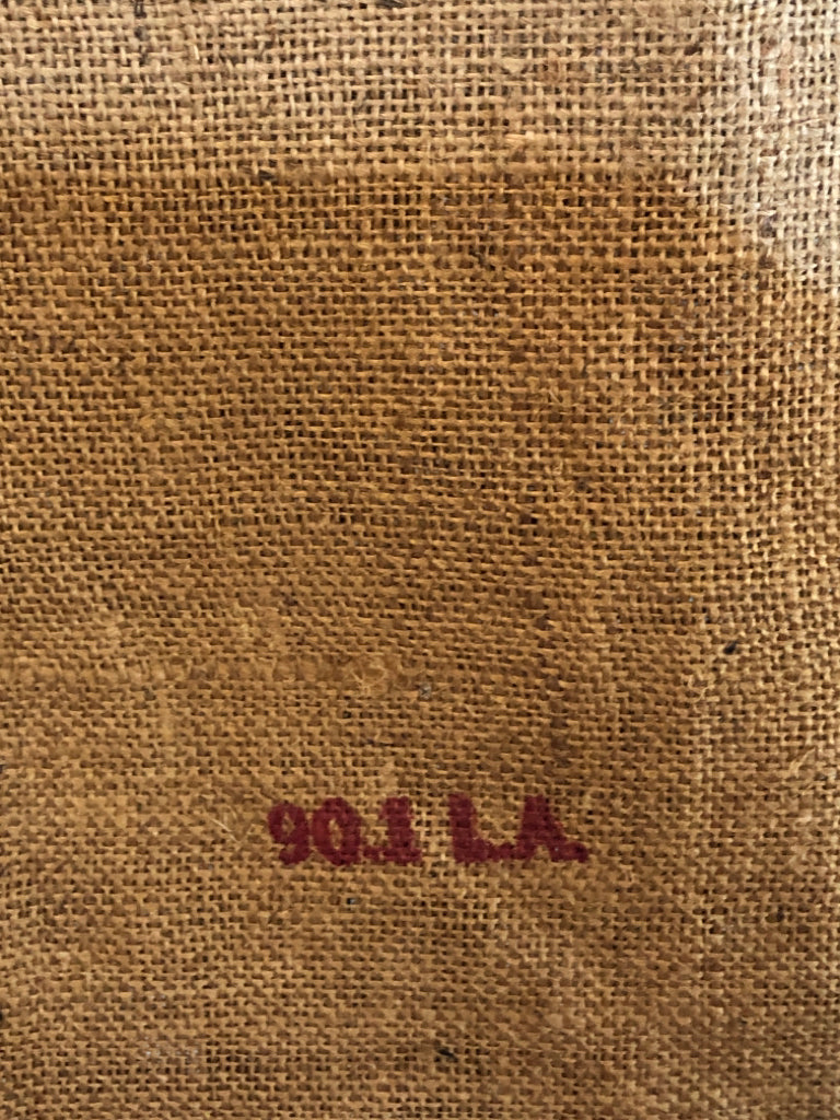 KONA COFFEE BURLAP SACK WALL-HANGING.