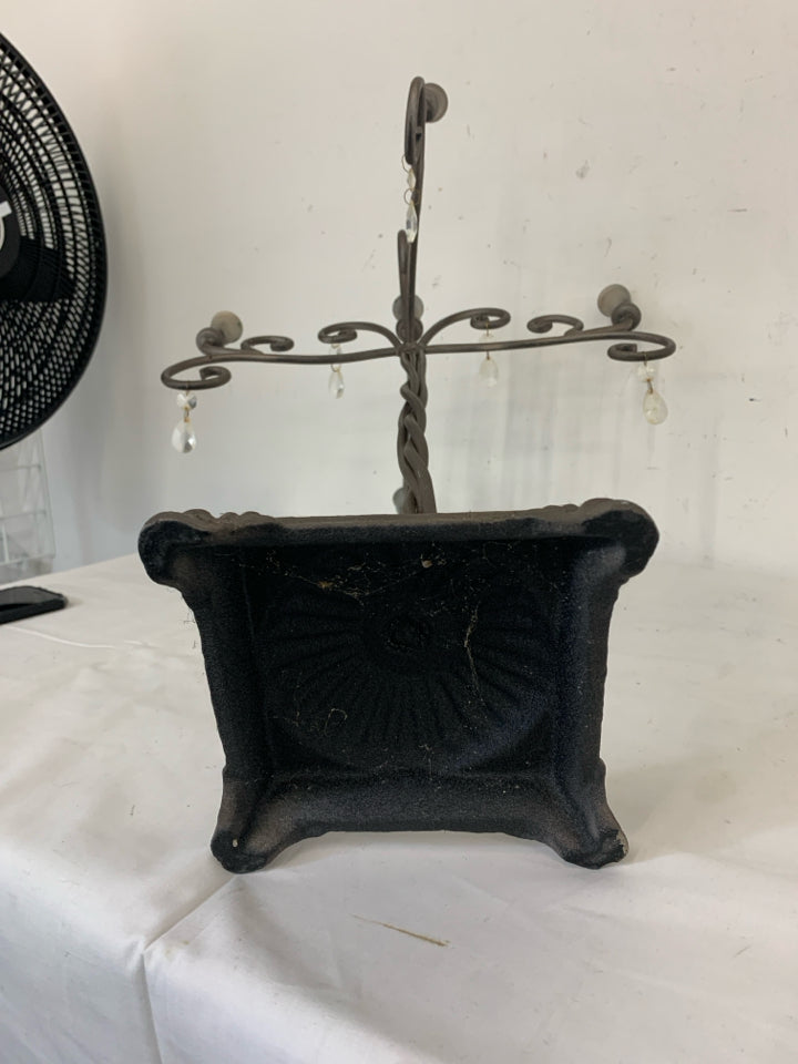 HEAVY CAST IRON TAPER CANDELABRA.