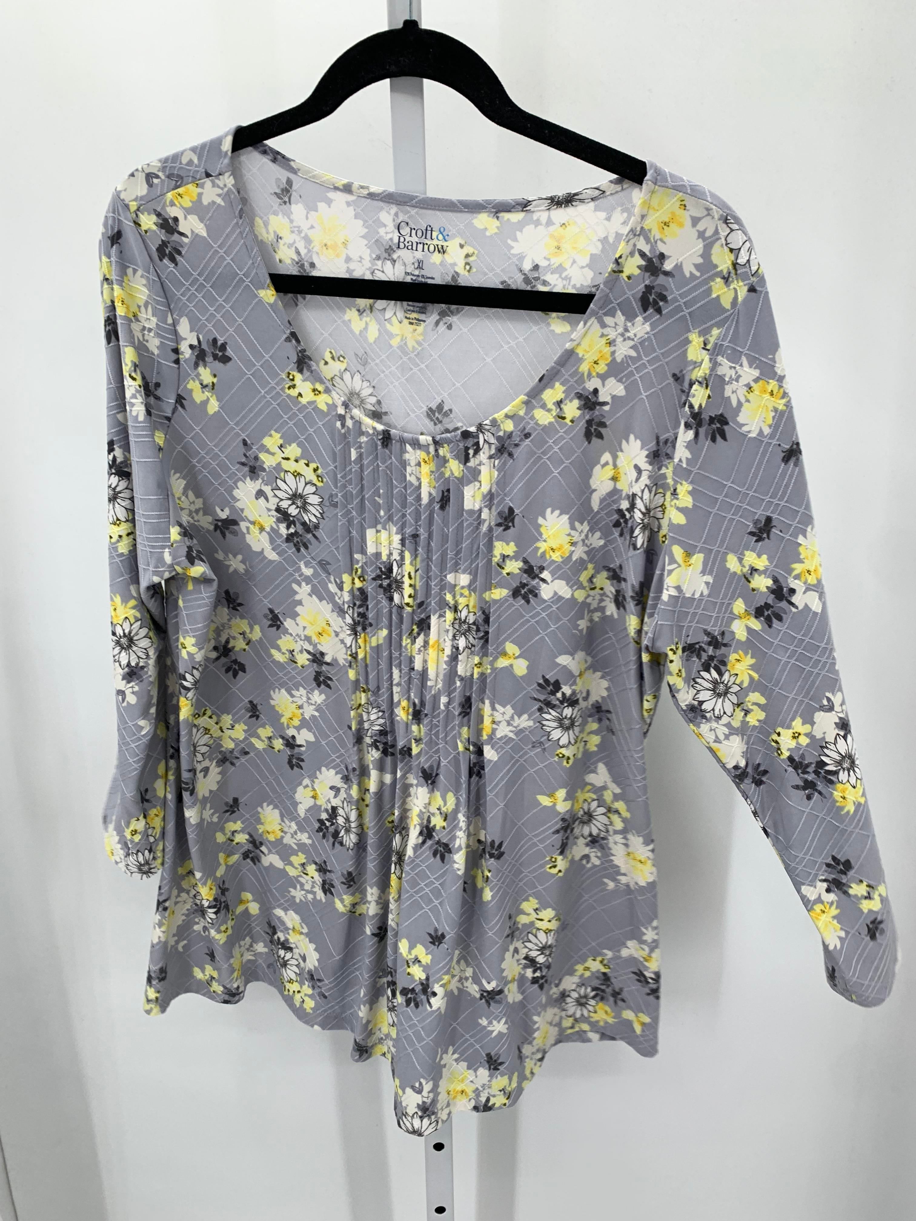 Croft & Barrow Size X Small Misses 3/4 Sleeve Shirt