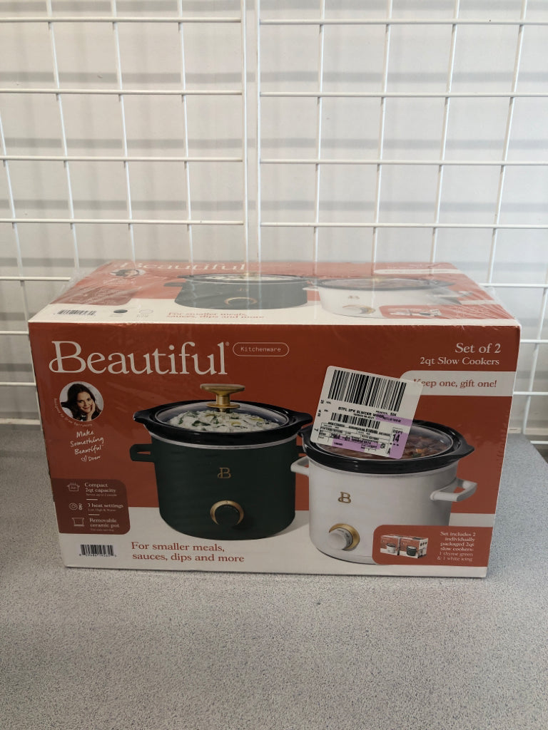 2 NIB SMALL SLOW COOKERS.