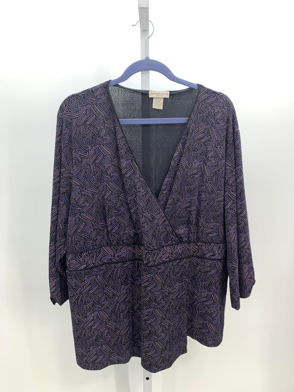 Notations Size 3X Womens 3/4 Sleeve Shirt