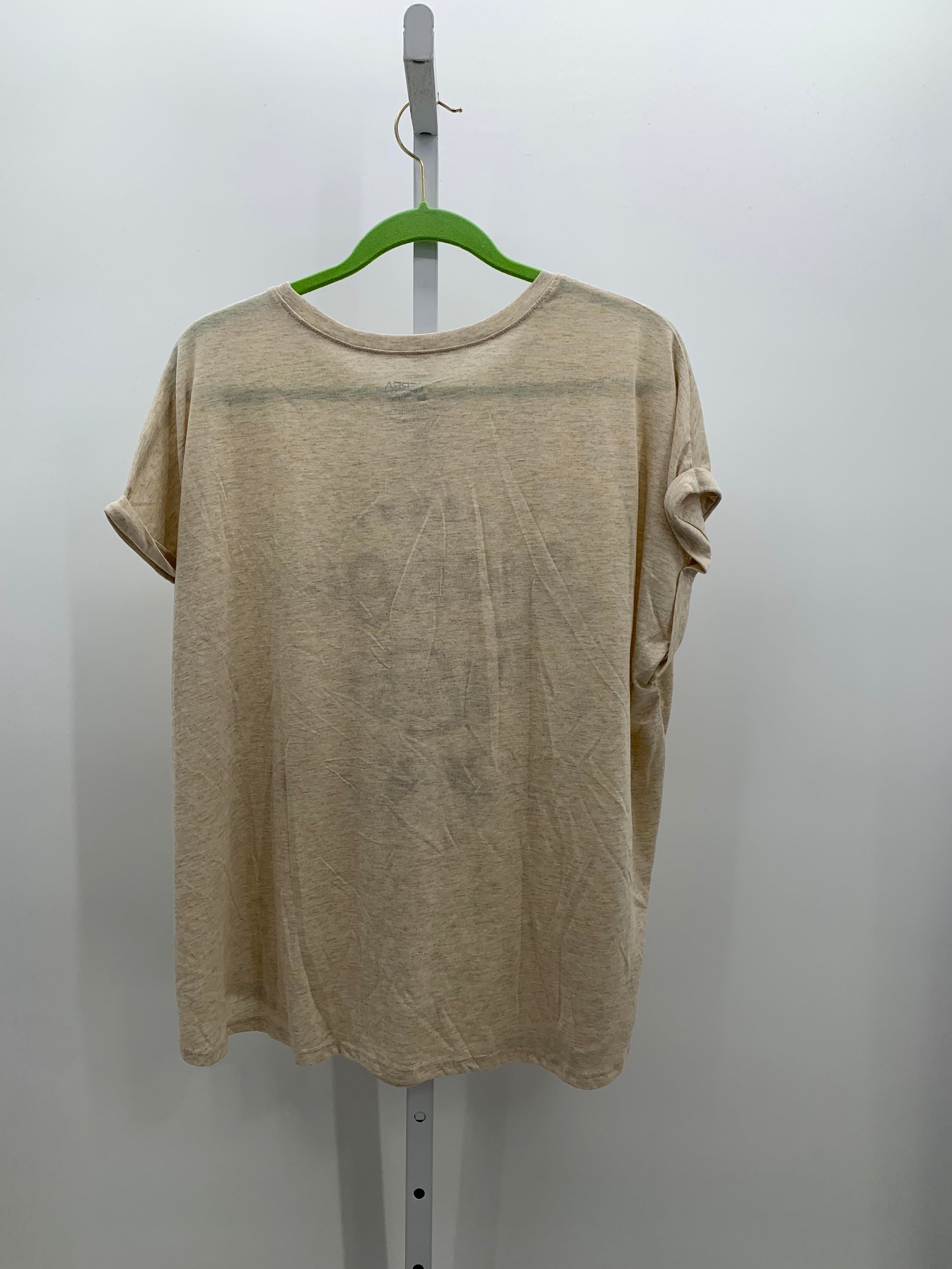 Terra & Sky Size 1X Womens Short Sleeve Shirt