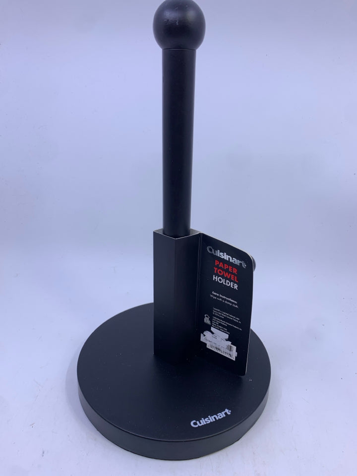 NIP MATTE BLACK METAL CUISINART PAPER TOWEL HOLDER.