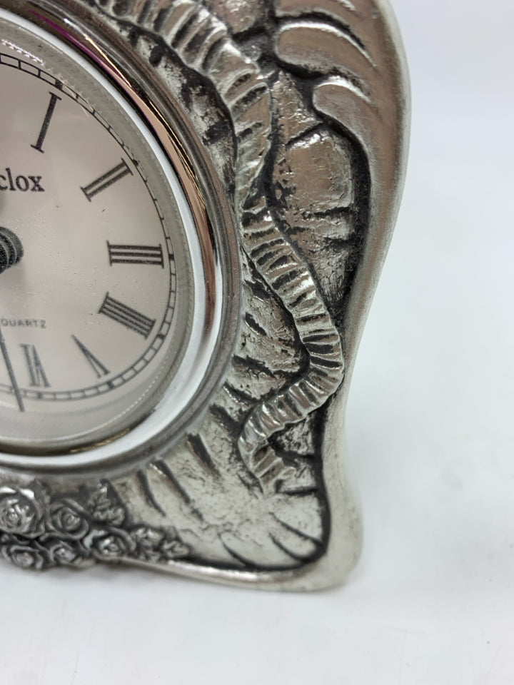 SM WESTCLOX SILVER CLOCK.