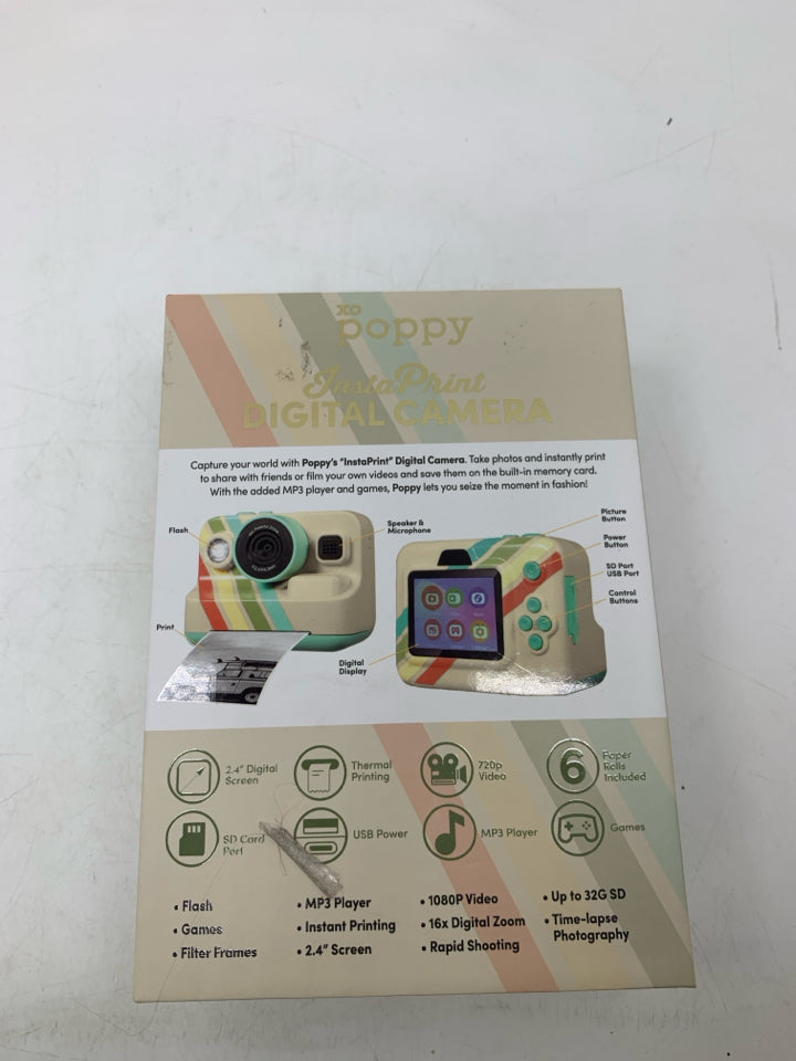 NIB POPPY INSTANT PRINT DIGITAL CAMERA.