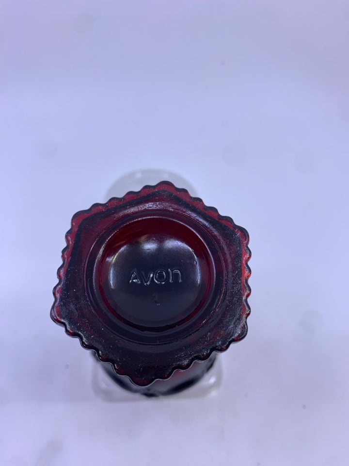 10 VTG AVON CRANBERRY EMBOSSED GOBLETS.