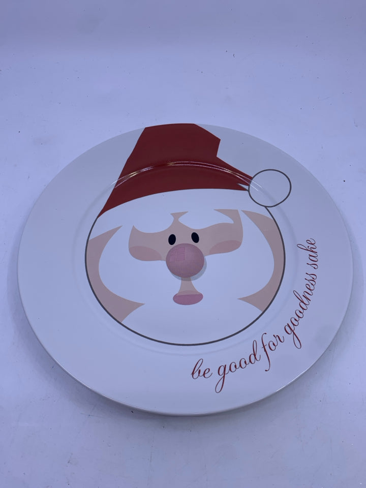 SANTA SERVING PLATTER BE GOOD FOR GOODNESS SAKE.