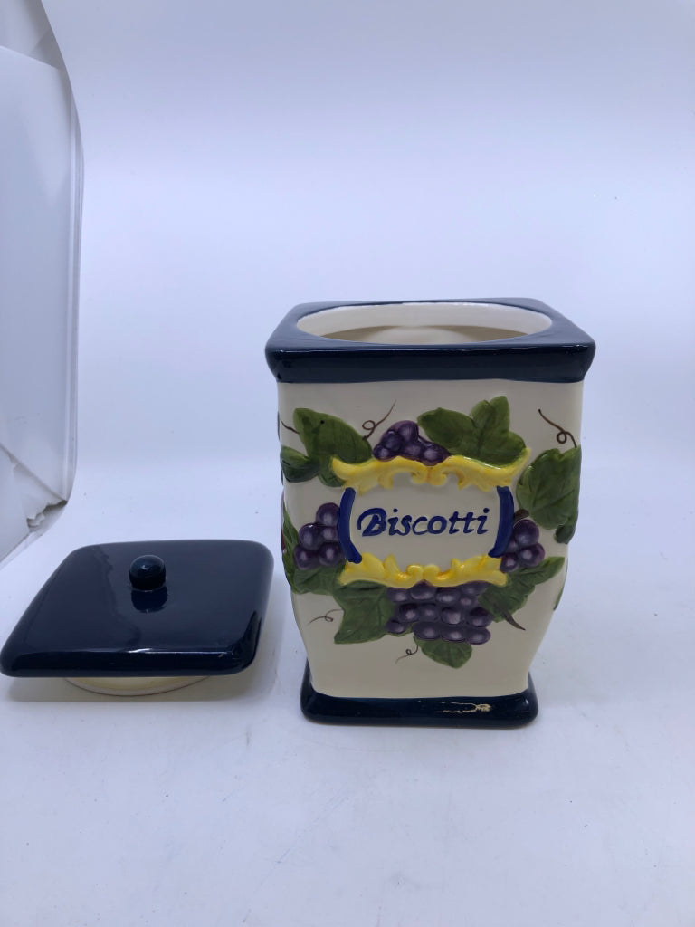 BISCOTTI EMBOSSED COOKIE JAR.