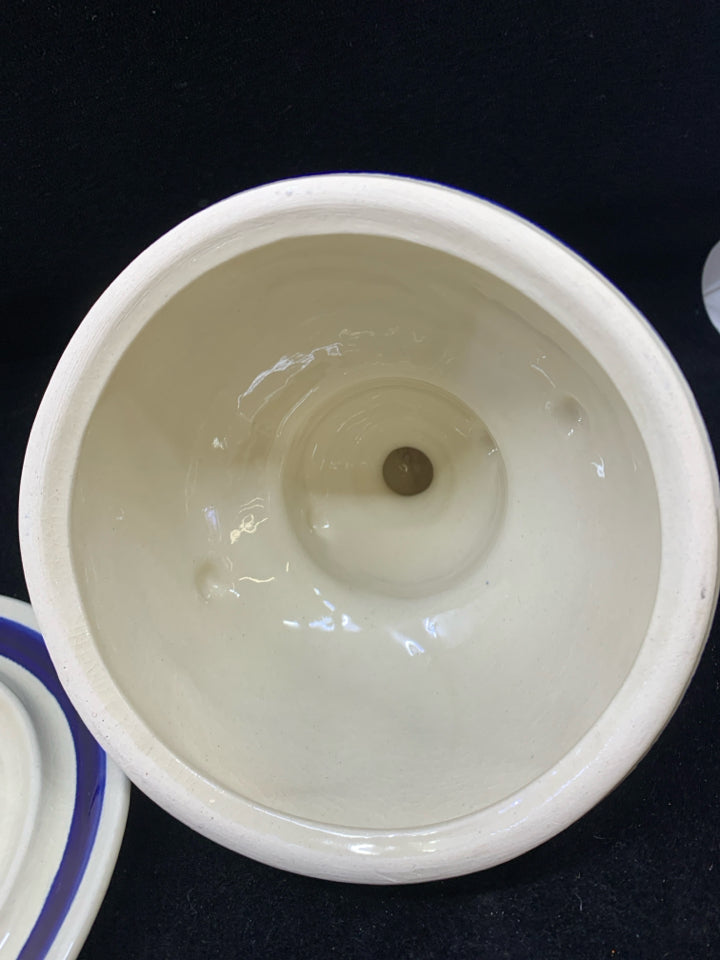 2 PC POLISH POTTERY LARGE CHEESE LADY.